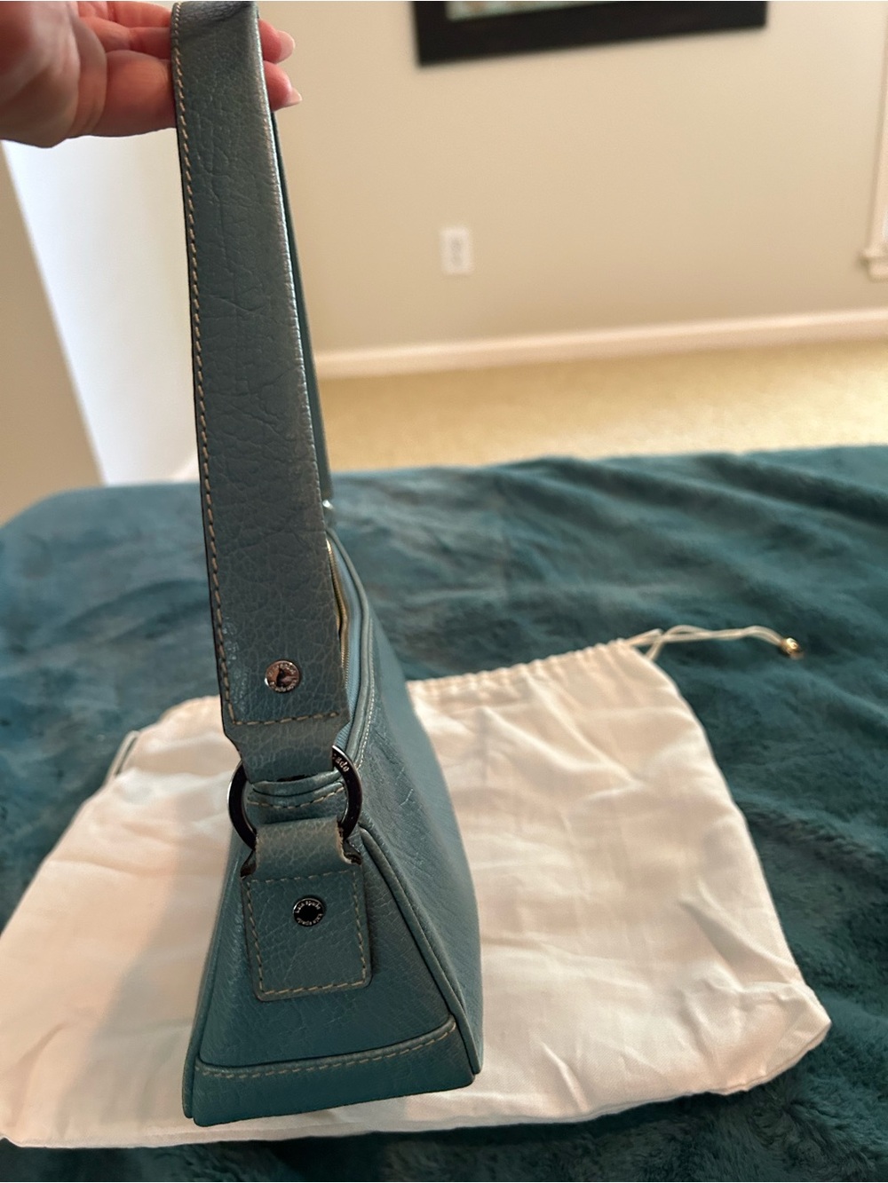 kate spade teal leather shoulder bag - Picture 6 of 8